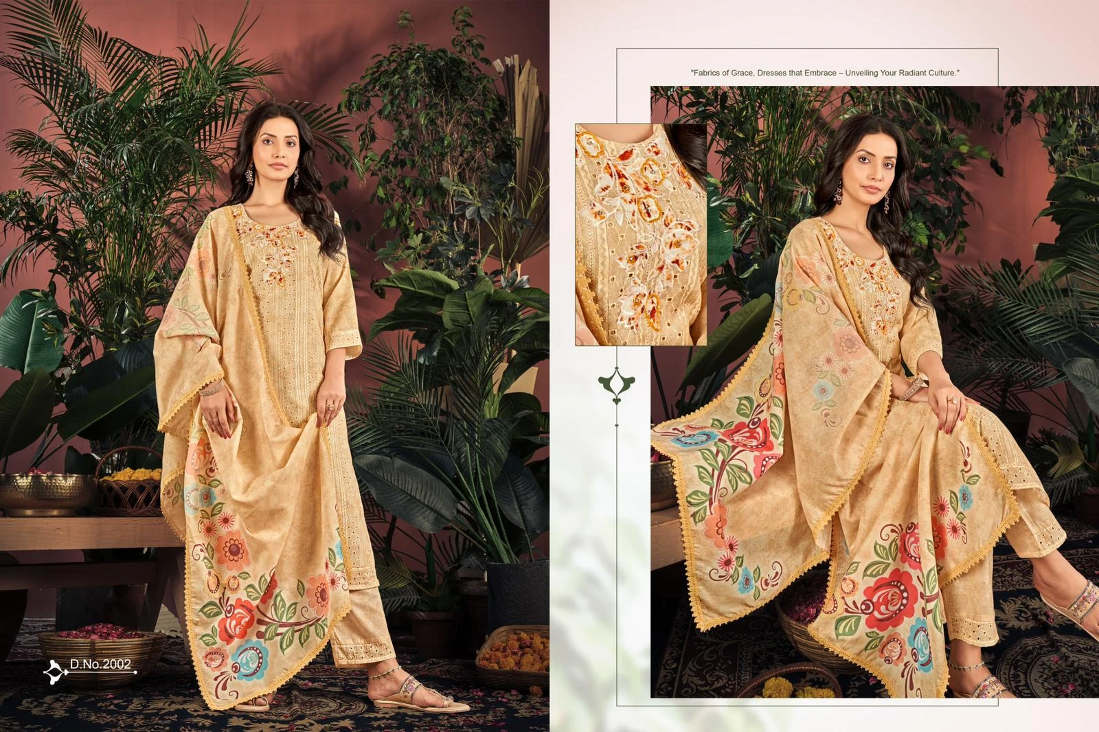 Isavasyam Corporation Cotton Chikan Applique Vol-02 100% Camric Cotton Wholesale Readymade Salwar Suit Catalog — Wholesale Readymade Suit, MPA wholesale from Surat - Gallery Image 4